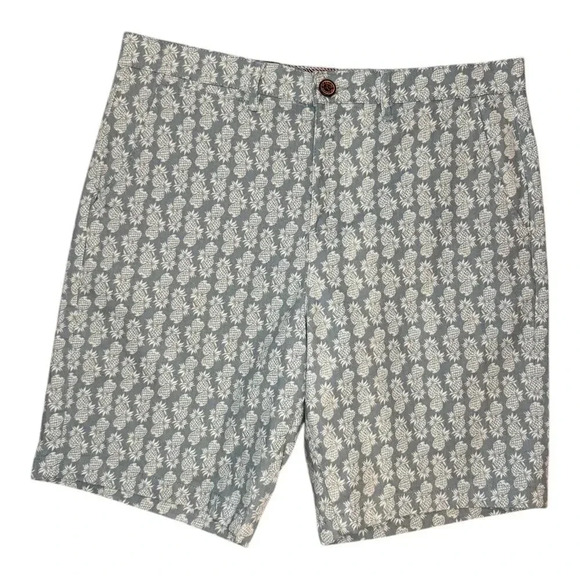 NEW‎ JACHS New York Men's Chino Shorts Size 32 Blue Pineapple Geometric NWT - Picture 1 of 5